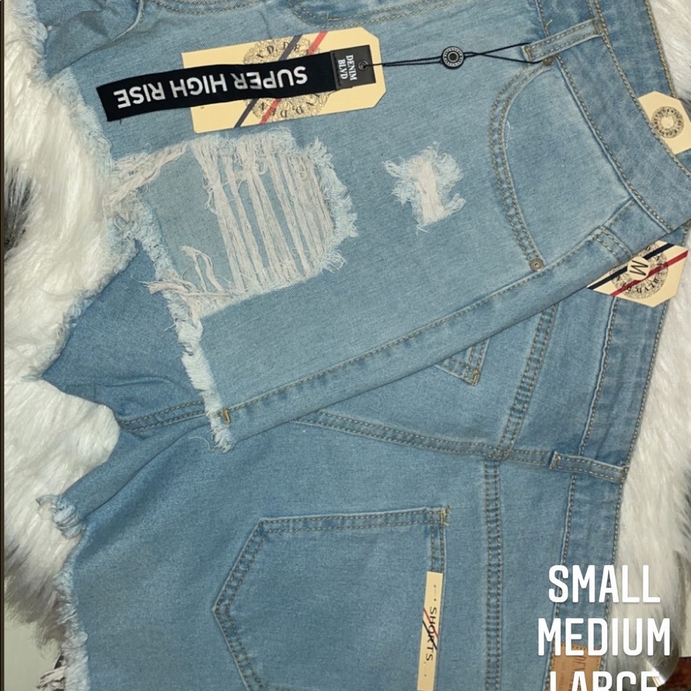 Distressed Denim Shorts